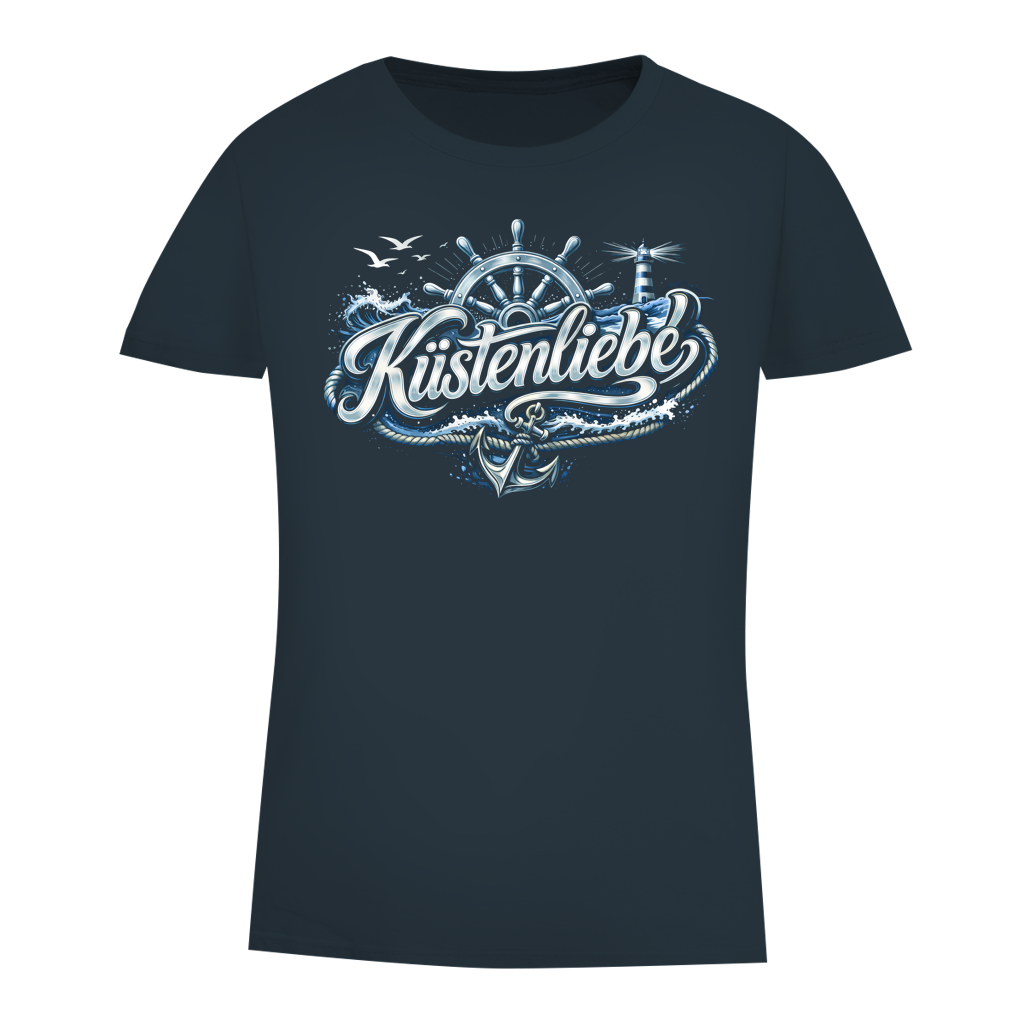 T-Shirt Damen Küstenliebe #602 blau-silber
