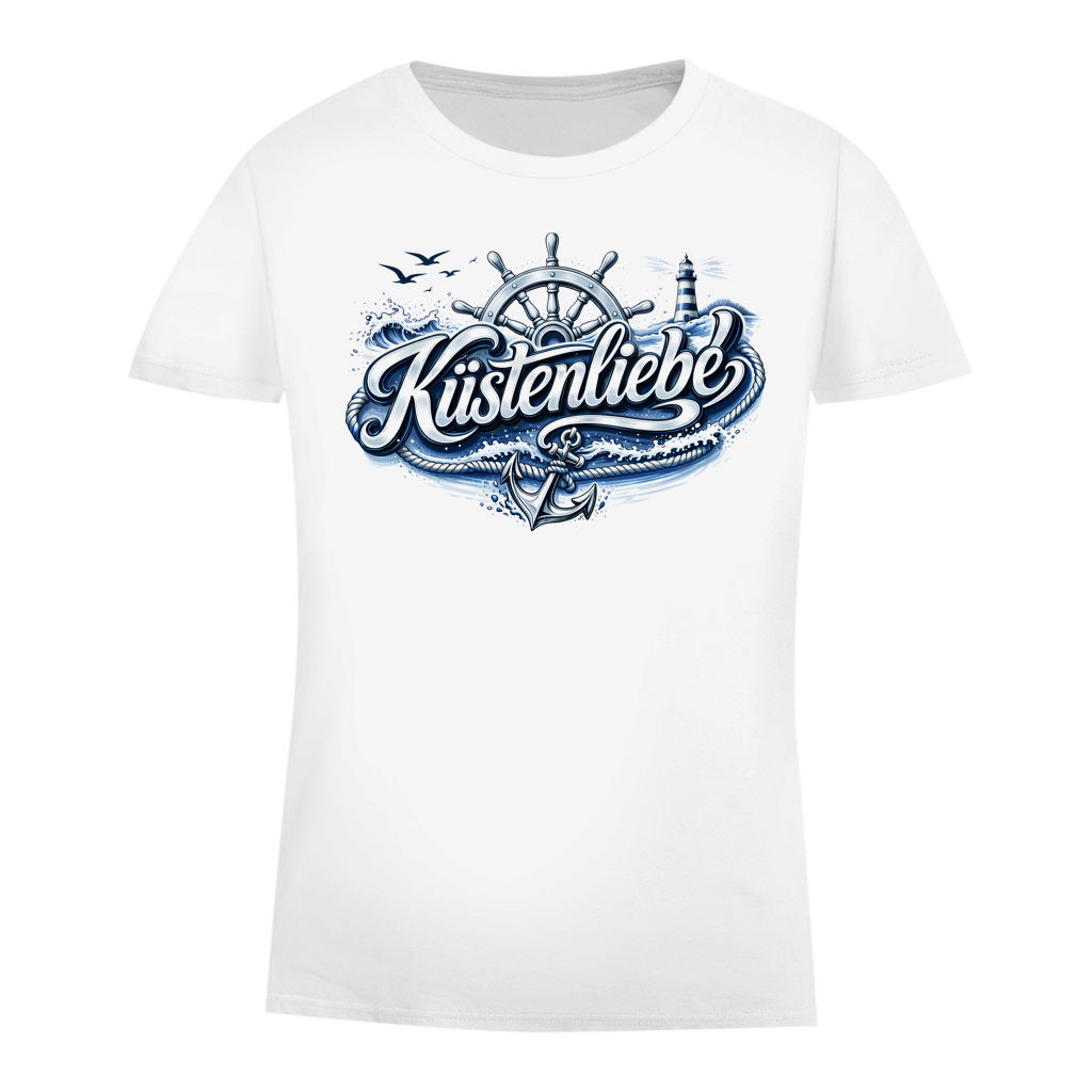 T-Shirt Damen Küstenliebe #602 blau-silber