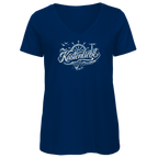 T-Shirt Damen V-Neck Küstenliebe #602 blau-silber