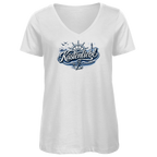 T-Shirt Damen V-Neck Küstenliebe #602 blau-silber