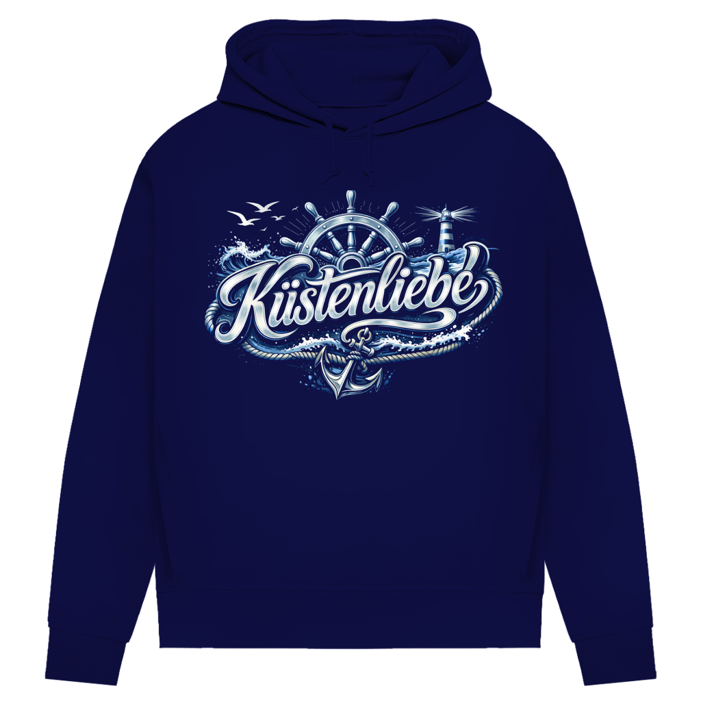 Hoodie Damen Küstenliebe #602 blau-silber