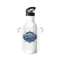 Edelstahl-Trinkflasche Küstenliebe #602 blau-silber