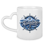 Keramik-Tasse mit Herzhenkel Küstenliebe #602 blau-silber