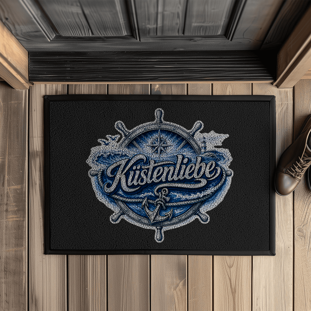 Fußmatte  Küstenliebe #602 blau-silber