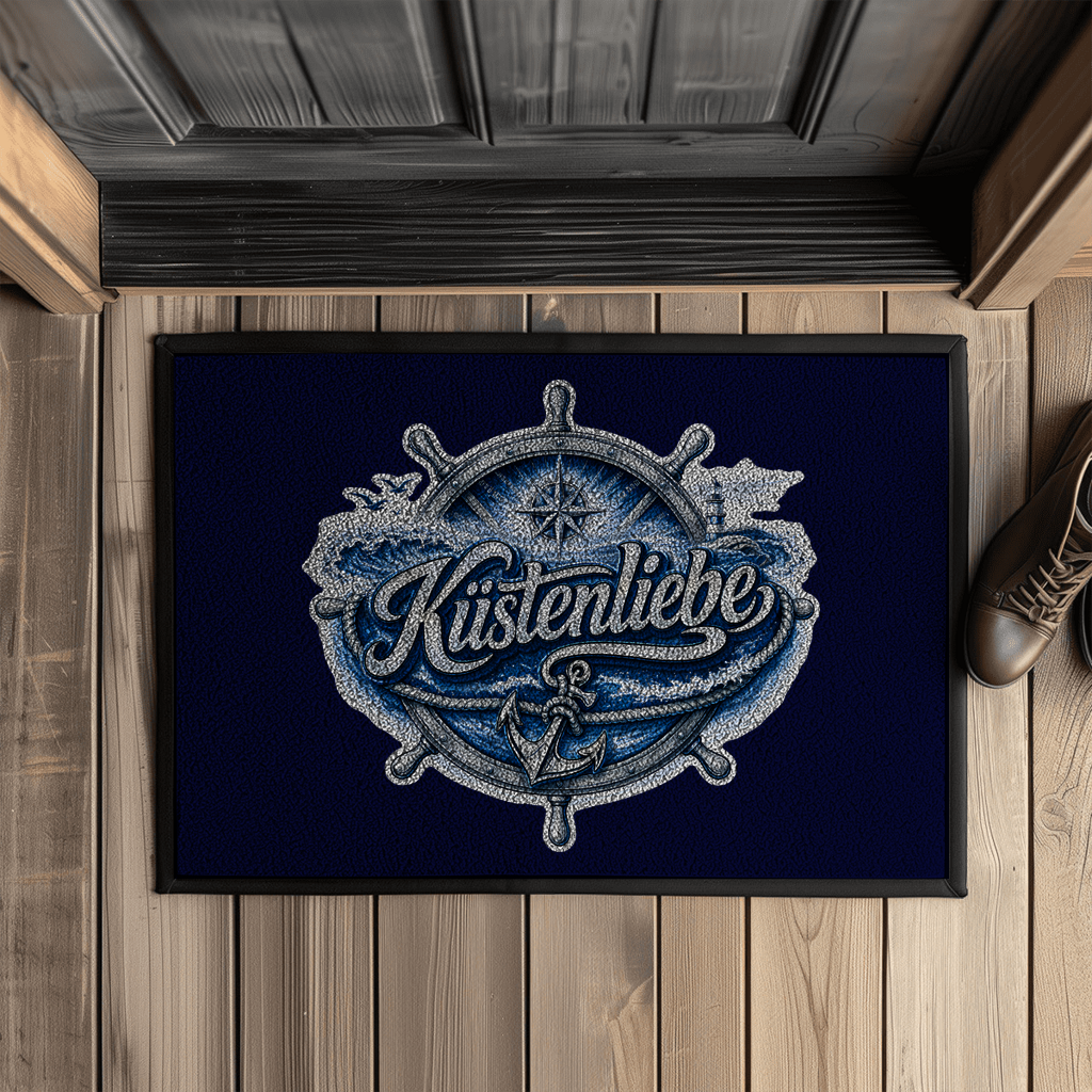 Fußmatte  Küstenliebe #602 blau-silber
