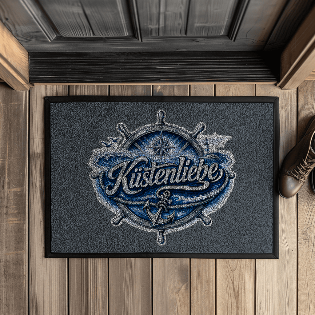 Fußmatte  Küstenliebe #602 blau-silber