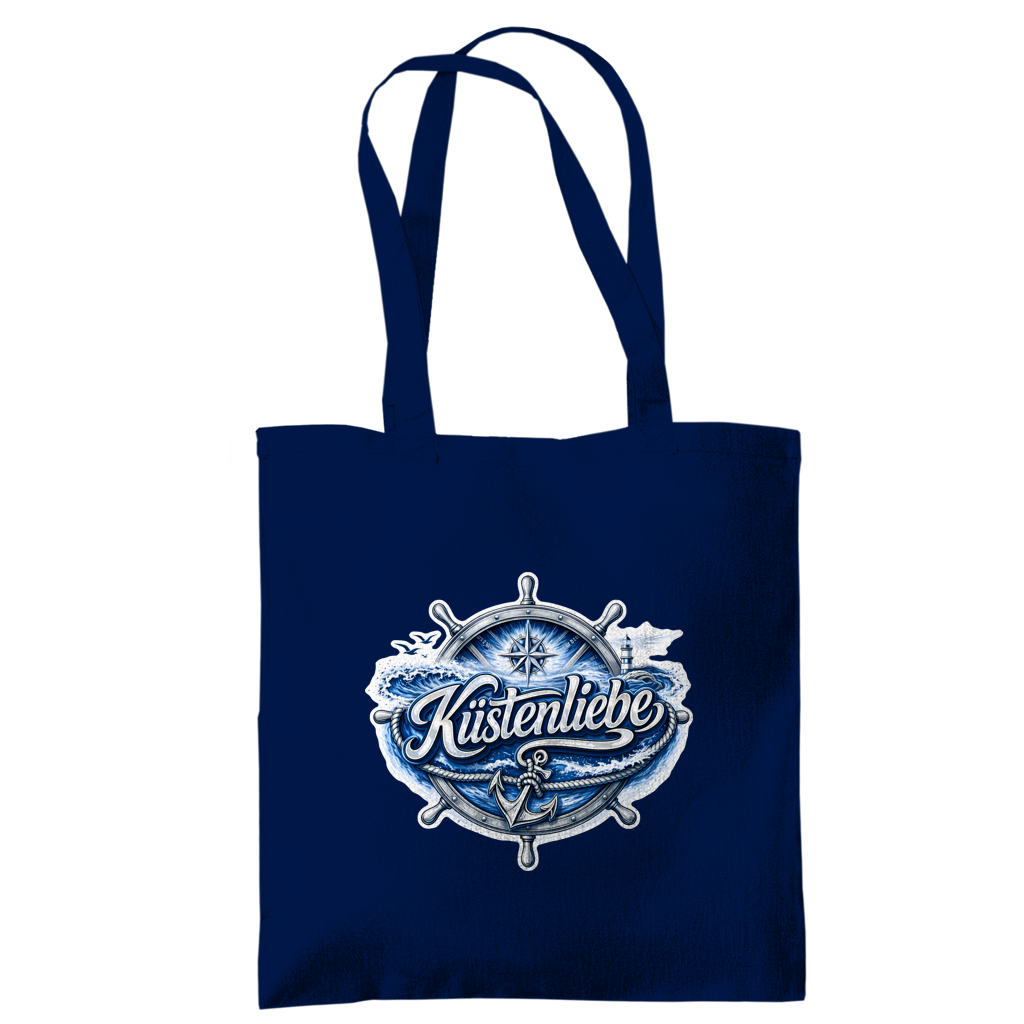 Baumwolltasche Küstenliebe #602 blau-silber