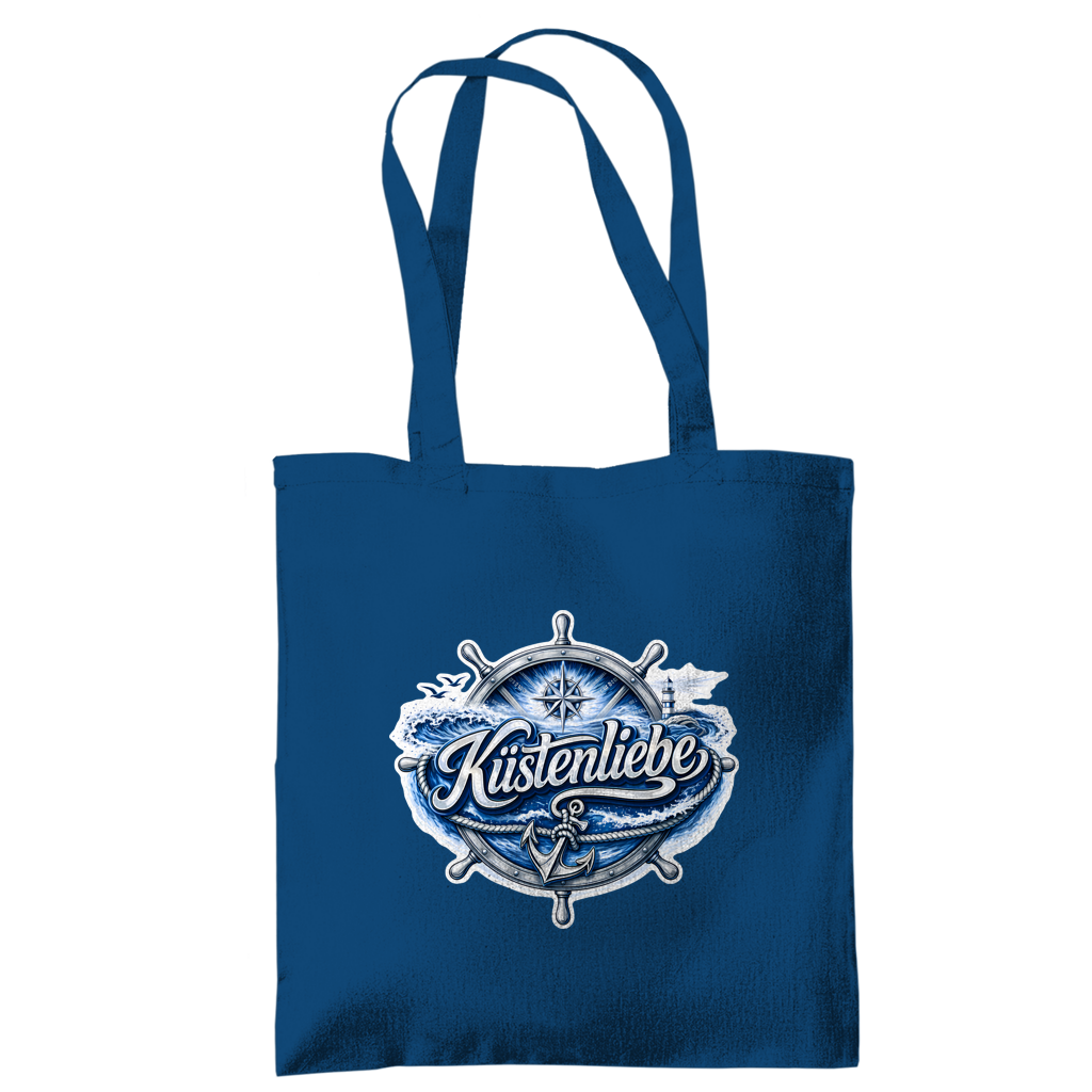Baumwolltasche Küstenliebe #602 blau-silber