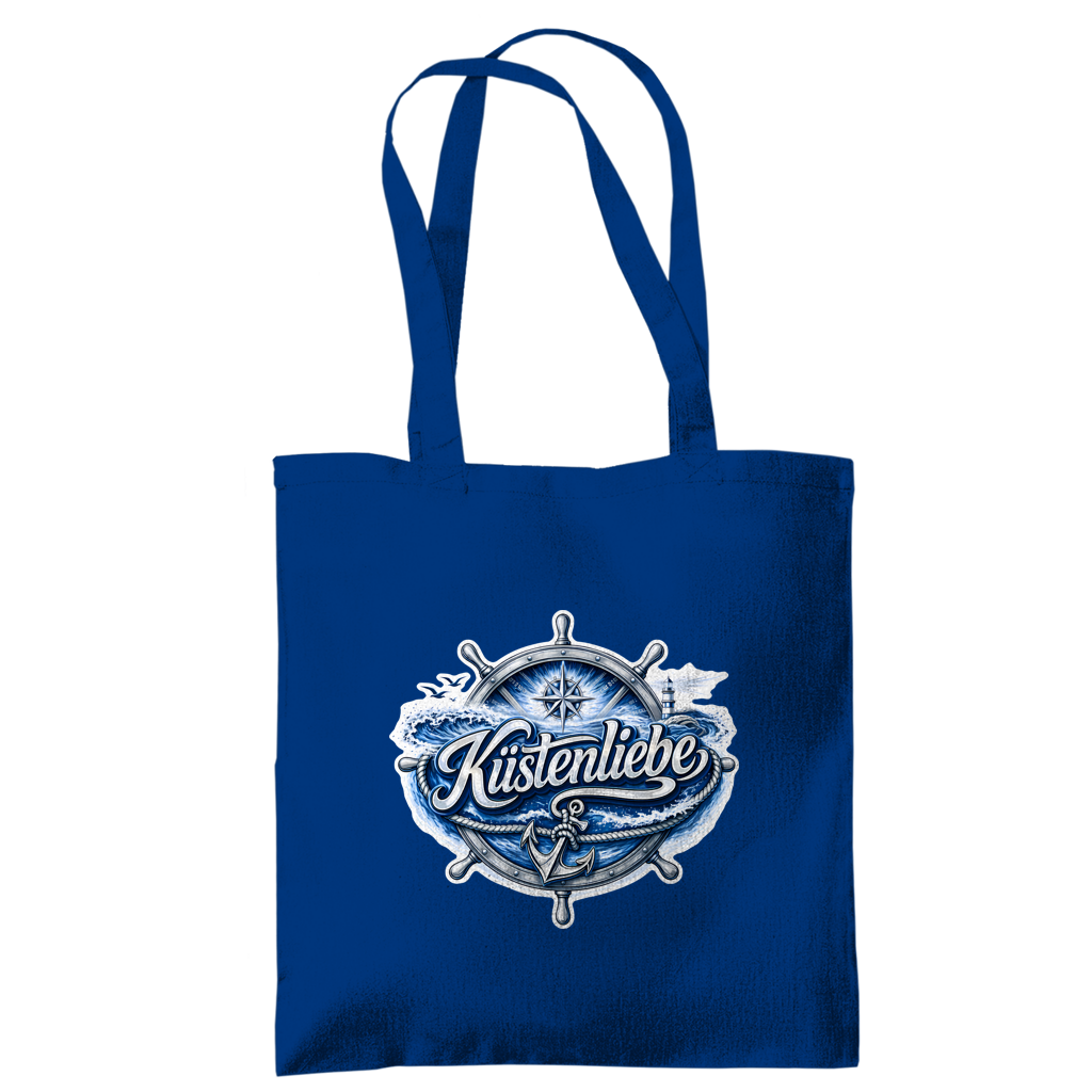 Baumwolltasche Küstenliebe #602 blau-silber
