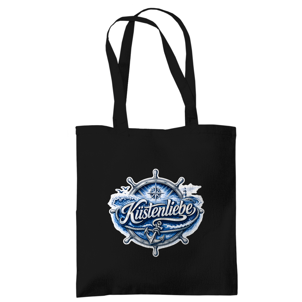 Baumwolltasche Küstenliebe #602 blau-silber