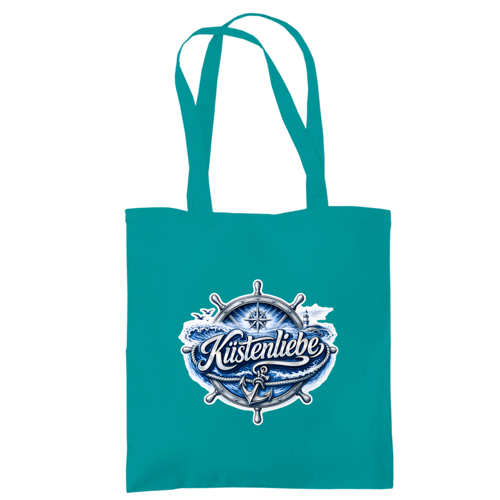 Baumwolltasche Küstenliebe #602 blau-silber