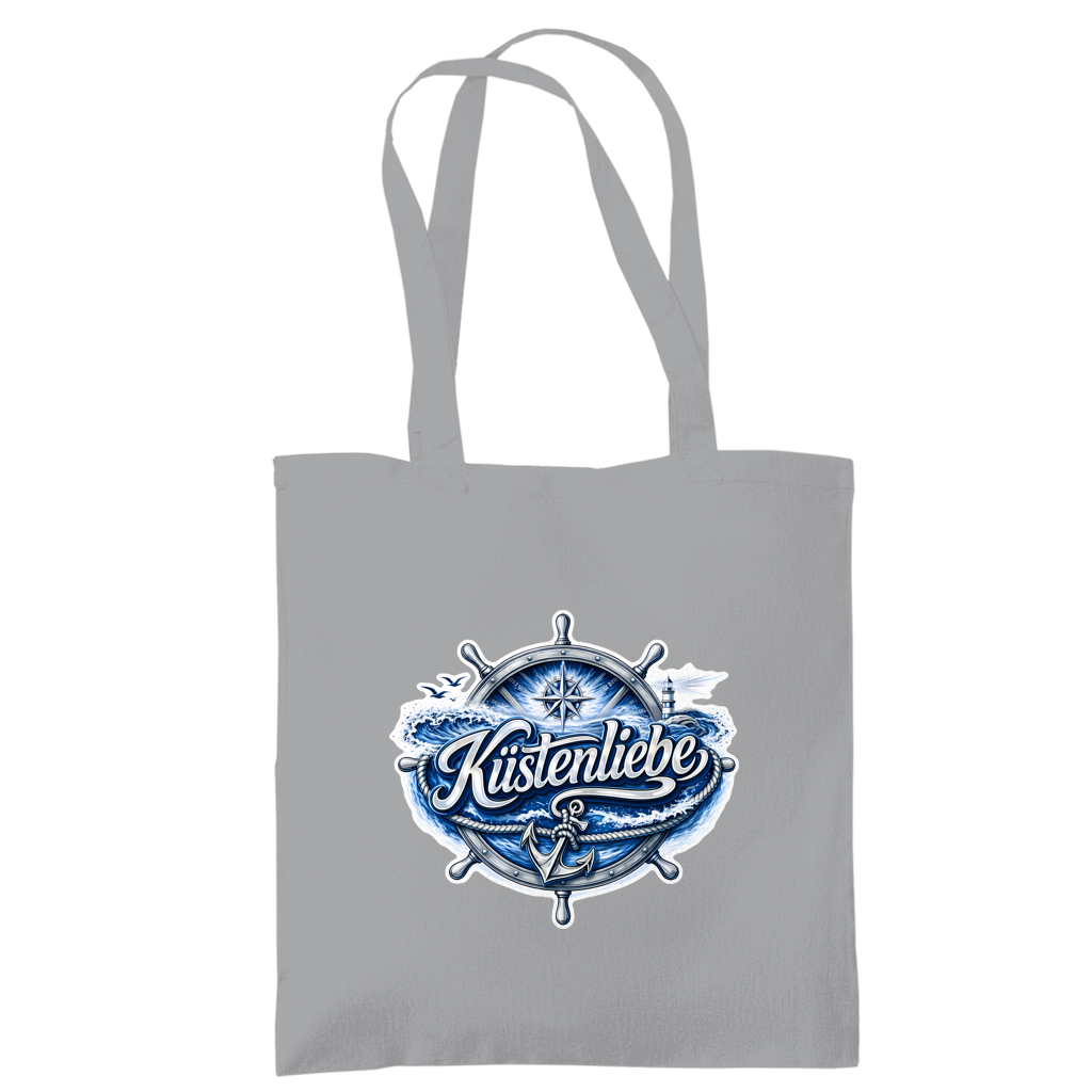 Baumwolltasche Küstenliebe #602 blau-silber