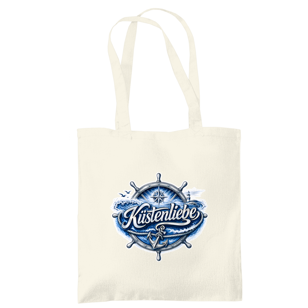Baumwolltasche Küstenliebe #602 blau-silber