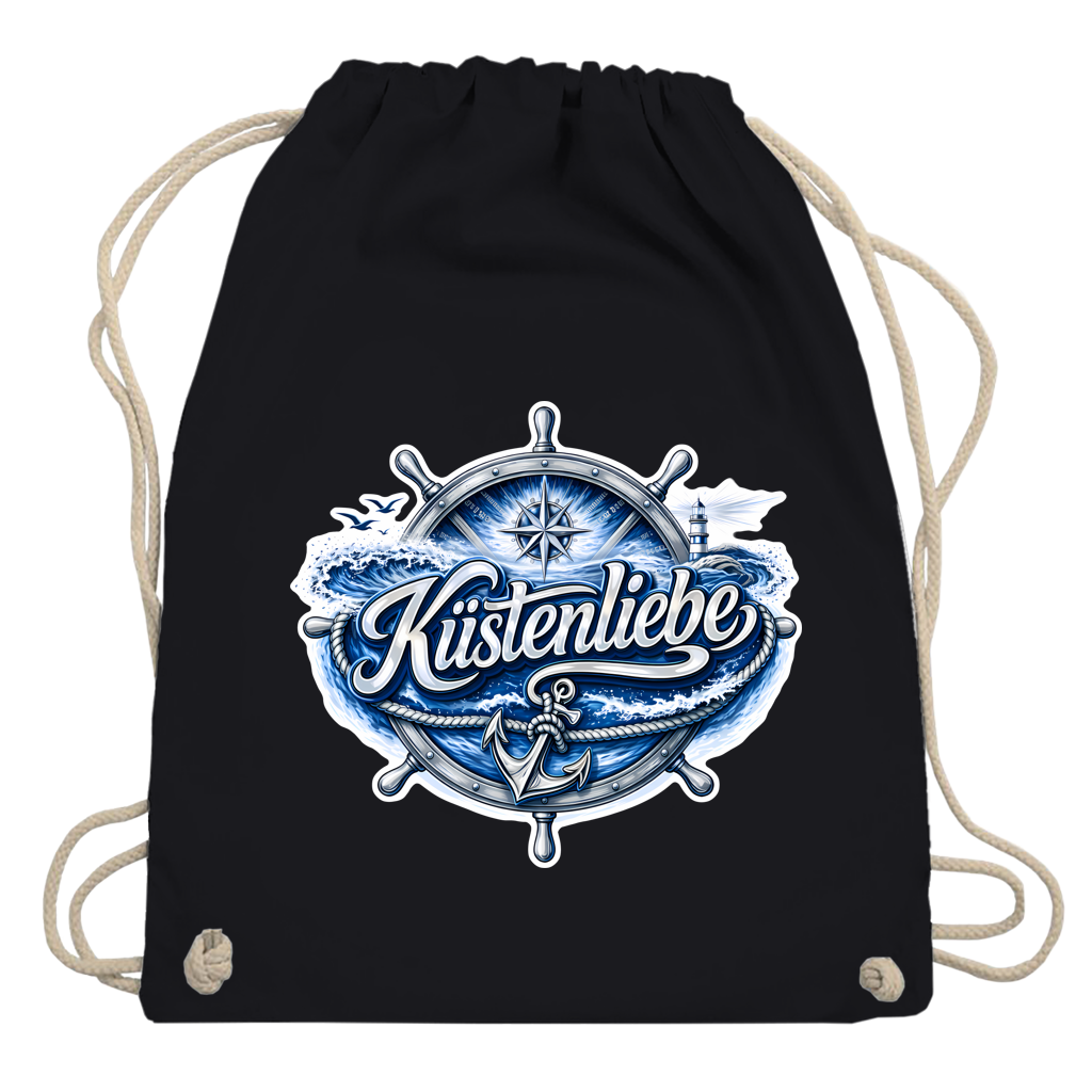 Kordelrucksack  Küstenliebe #602 blau-silber