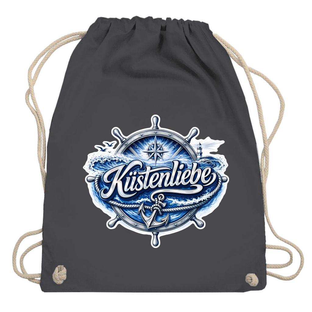 Kordelrucksack  Küstenliebe #602 blau-silber