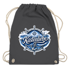 Kordelrucksack  Küstenliebe #602 blau-silber