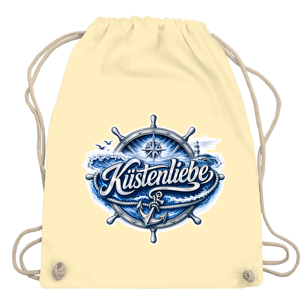 Kordelrucksack  Küstenliebe #602 blau-silber