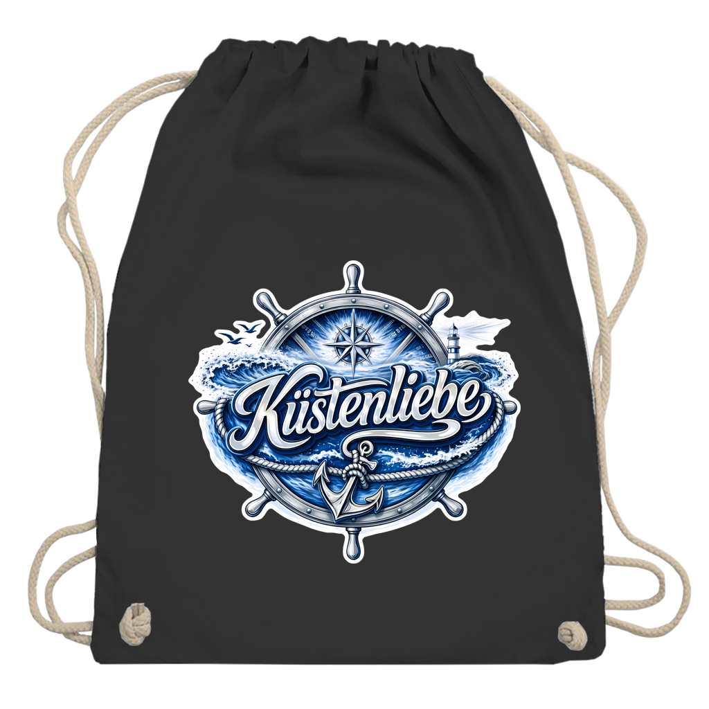 Kordelrucksack  Küstenliebe #602 blau-silber