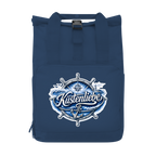 Rucksack mit Seitentasche  Küstenliebe #602 blau-silber Gr. S