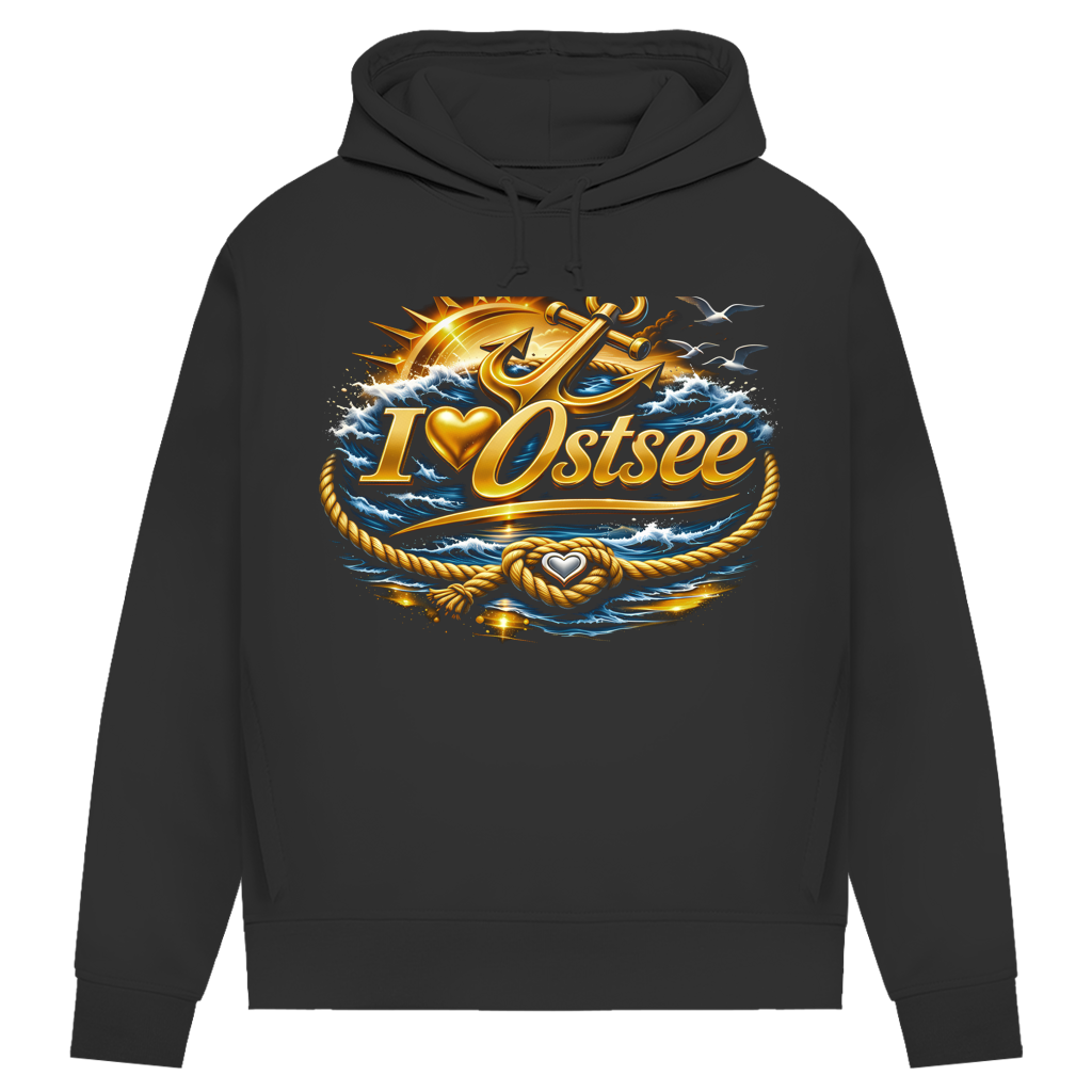 Hoodie Damen  love Ostsee #607 gold