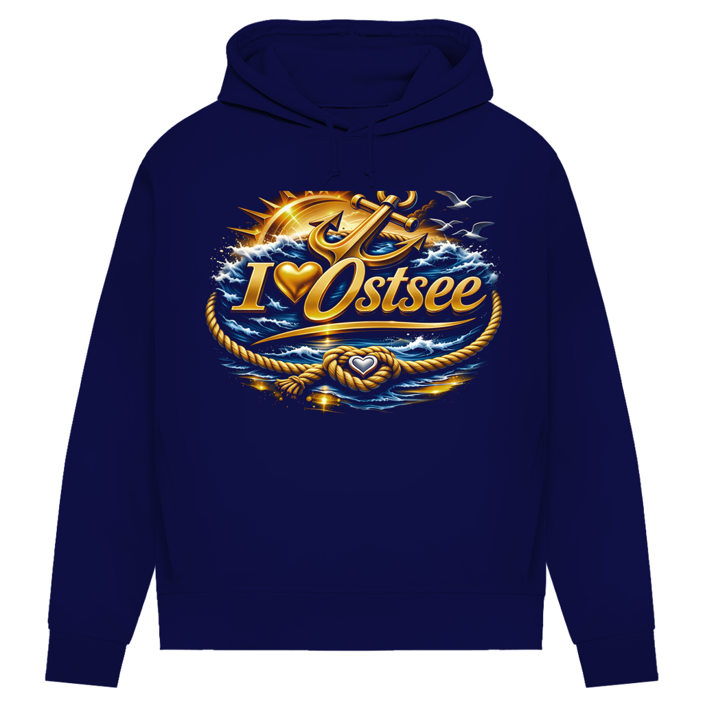 Hoodie Damen  love Ostsee #607 gold
