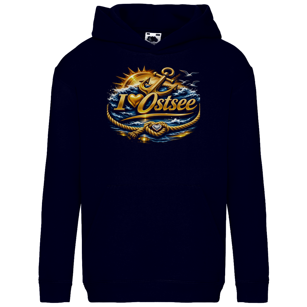 Hoodie Kinder love Ostsee #607 gold