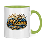 Keramik-Tasse zweifarbig   love Ostsee #607 gold