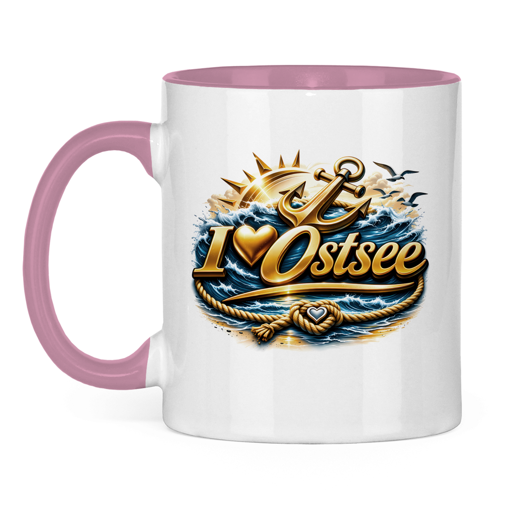 Keramik-Tasse zweifarbig   love Ostsee #607 gold
