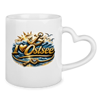 Keramik-Tasse mit Herzhenkel  love Ostsee #607 gold