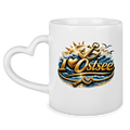 Keramik-Tasse mit Herzhenkel  love Ostsee #607 gold