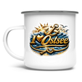 Emaille Tasse  love Ostsee #607 gold