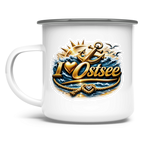 Emaille Tasse  love Ostsee #607 gold