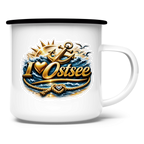 Emaille Tasse  love Ostsee #607 gold