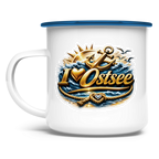 Emaille Tasse  love Ostsee #607 gold