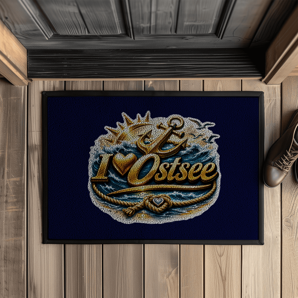 Fußmatte   love Ostsee #607 gold