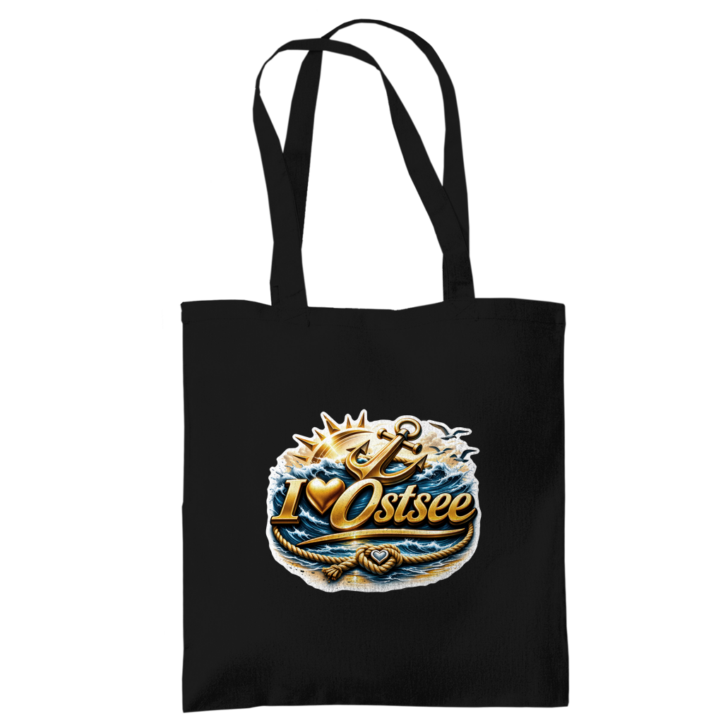 Baumwolltasche  love Ostsee #607 gold
