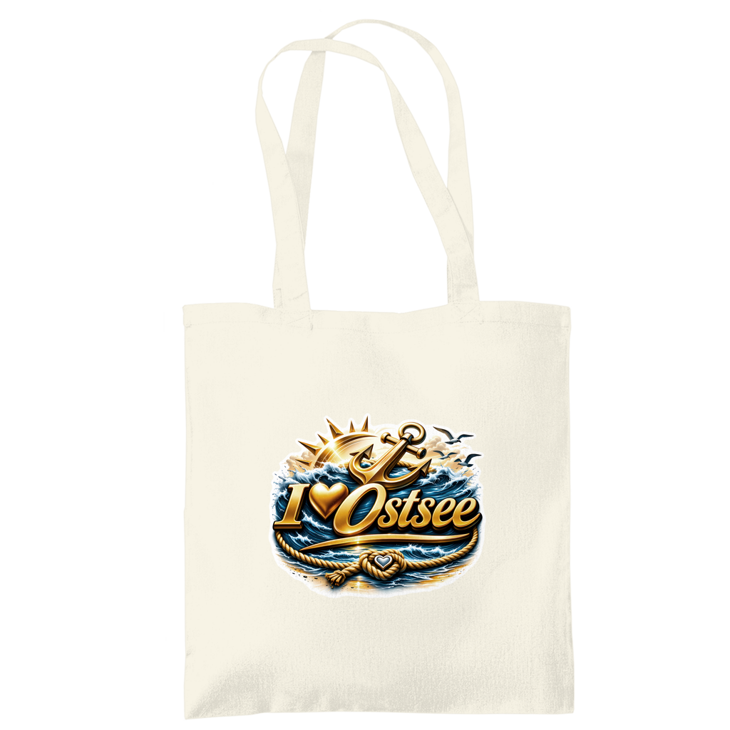Baumwolltasche  love Ostsee #607 gold