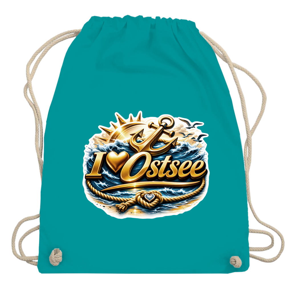 Kordelrucksack  love Ostsee #607 gold