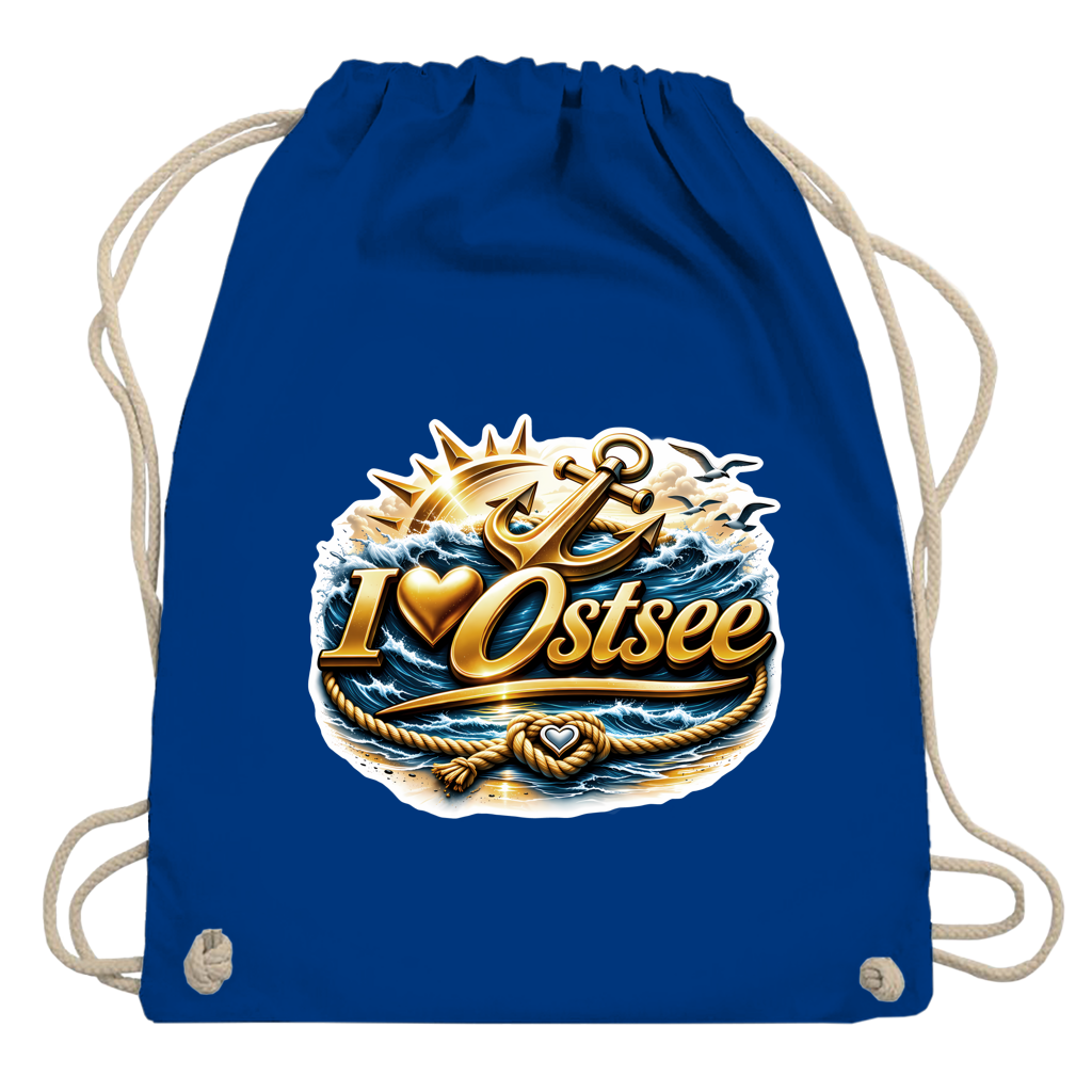 Kordelrucksack  love Ostsee #607 gold