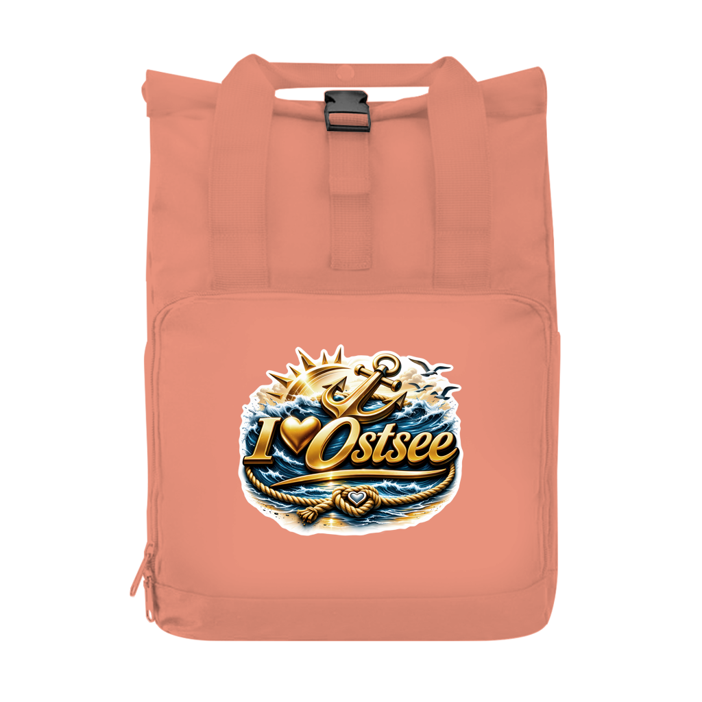 Rucksack mit Seitentasche love Ostsee #607 gold Gr. S