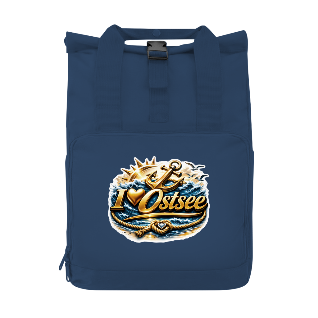 Rucksack mit Seitentasche love Ostsee #607 gold Gr. S
