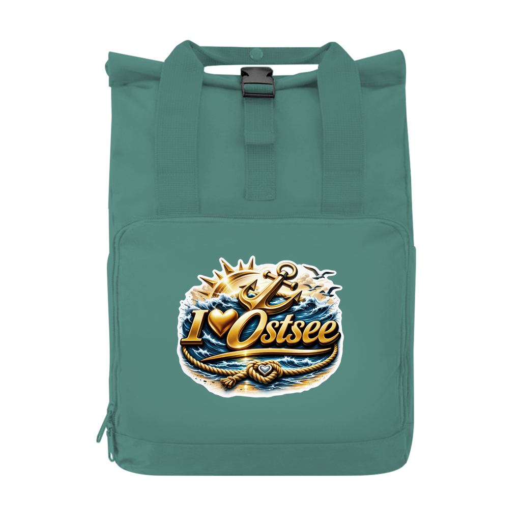 Rucksack mit Seitentasche love Ostsee #607 gold Gr. S