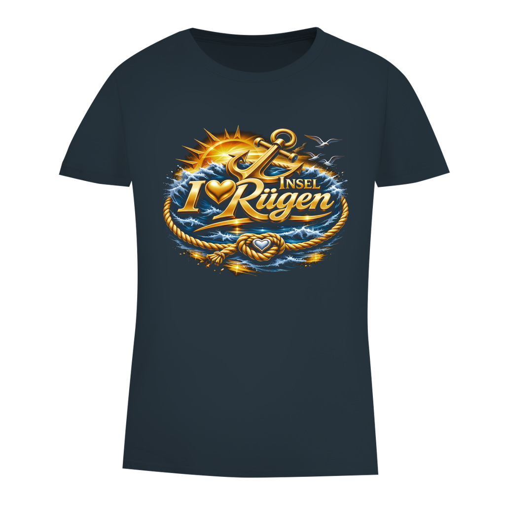 T-Shirt Damen love Rügen #607 gold