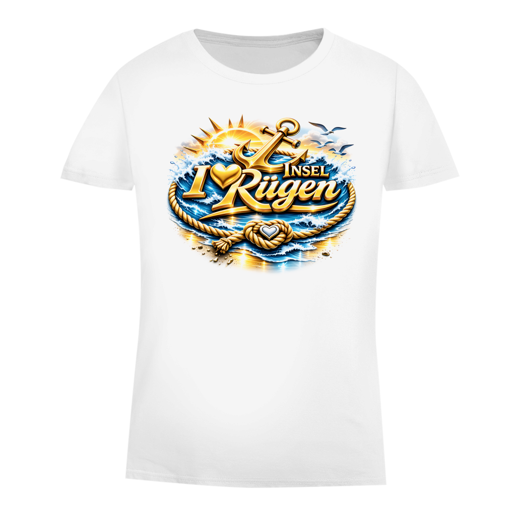 T-Shirt Damen love Rügen #607 gold