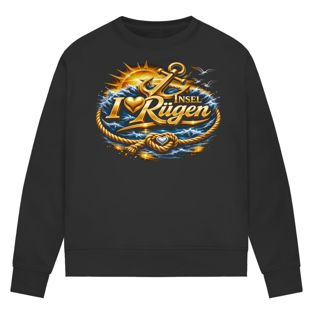 Sweatshirt Damen love Rügen #607 gold
