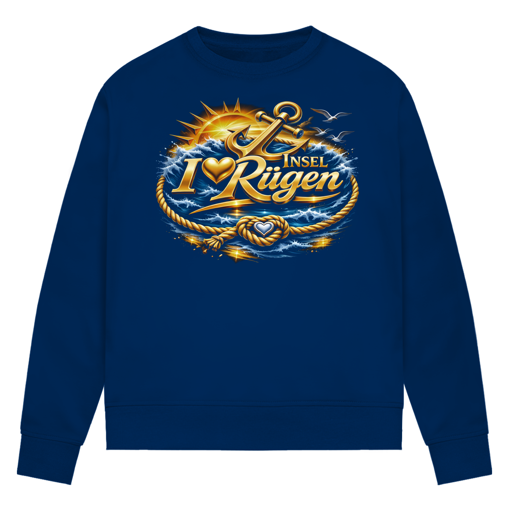 Sweatshirt Damen love Rügen #607 gold