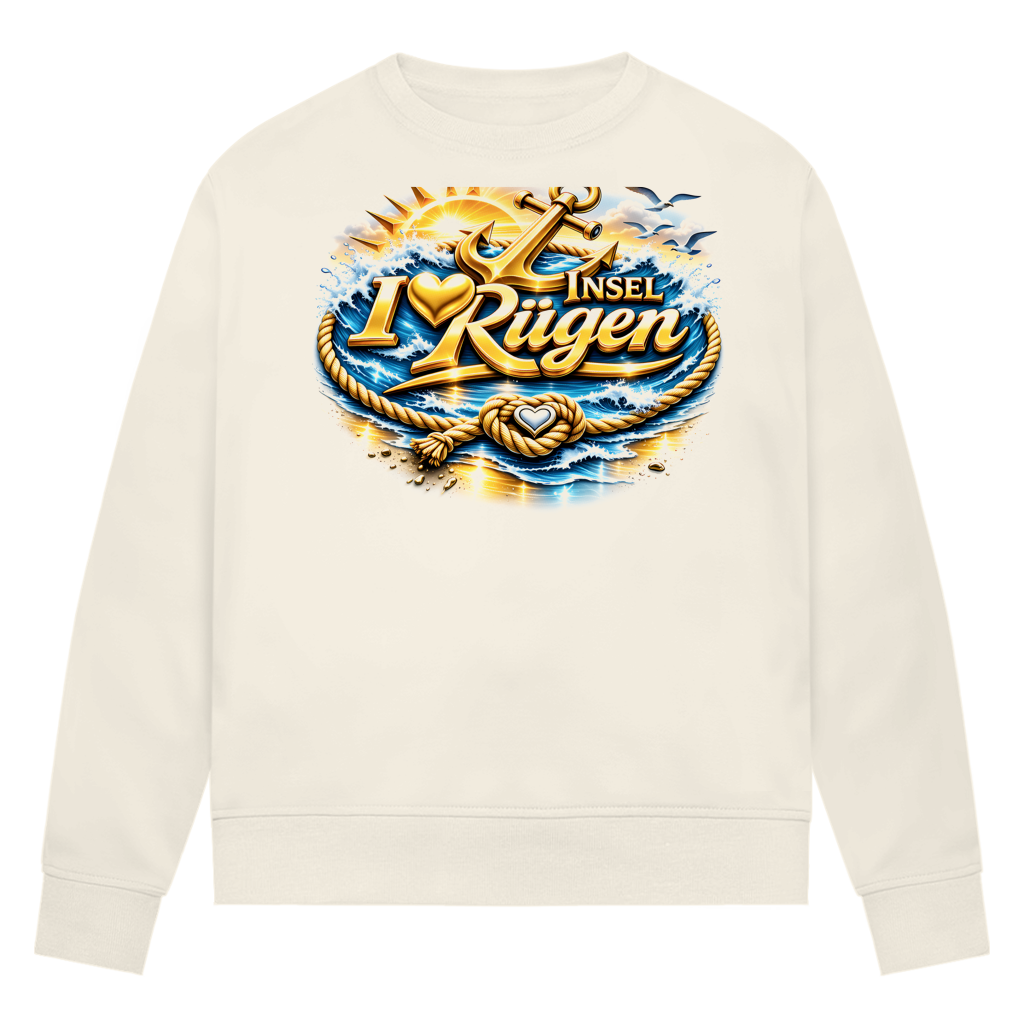 Sweatshirt Damen love Rügen #607 gold