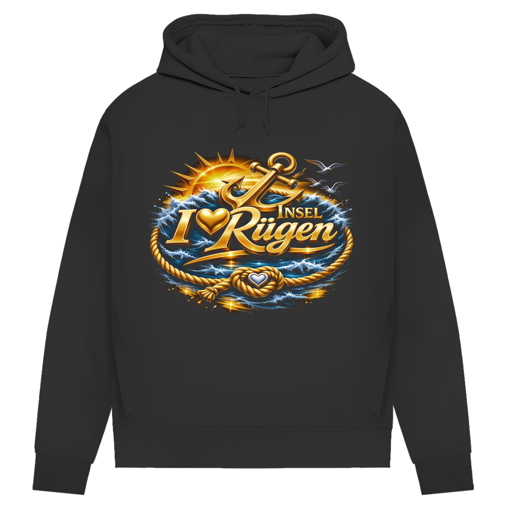 Hoodie Damen  love Rügen #607 gold