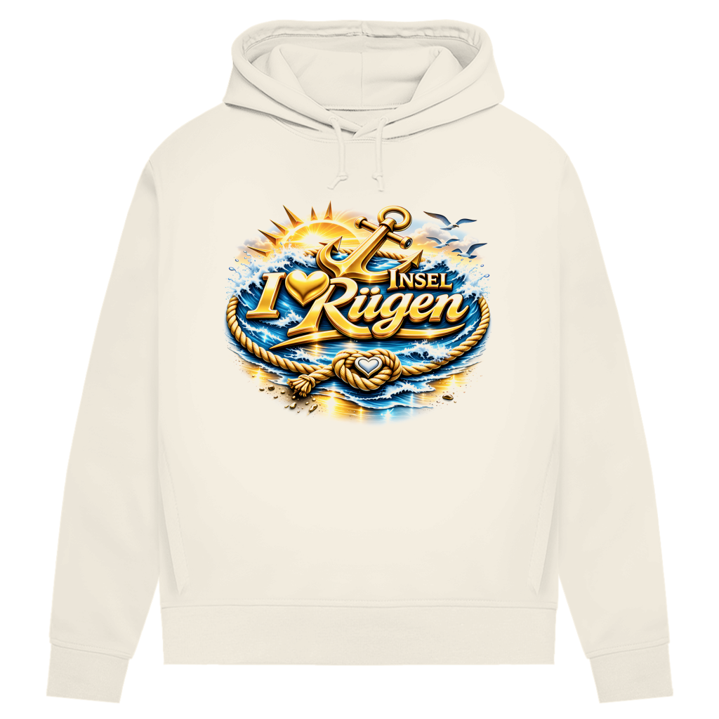 Hoodie Damen  love Rügen #607 gold