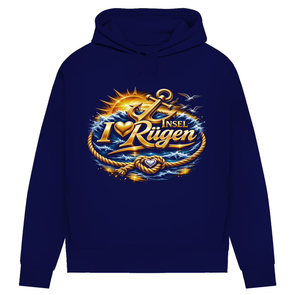 Hoodie Damen  love Rügen #607 gold